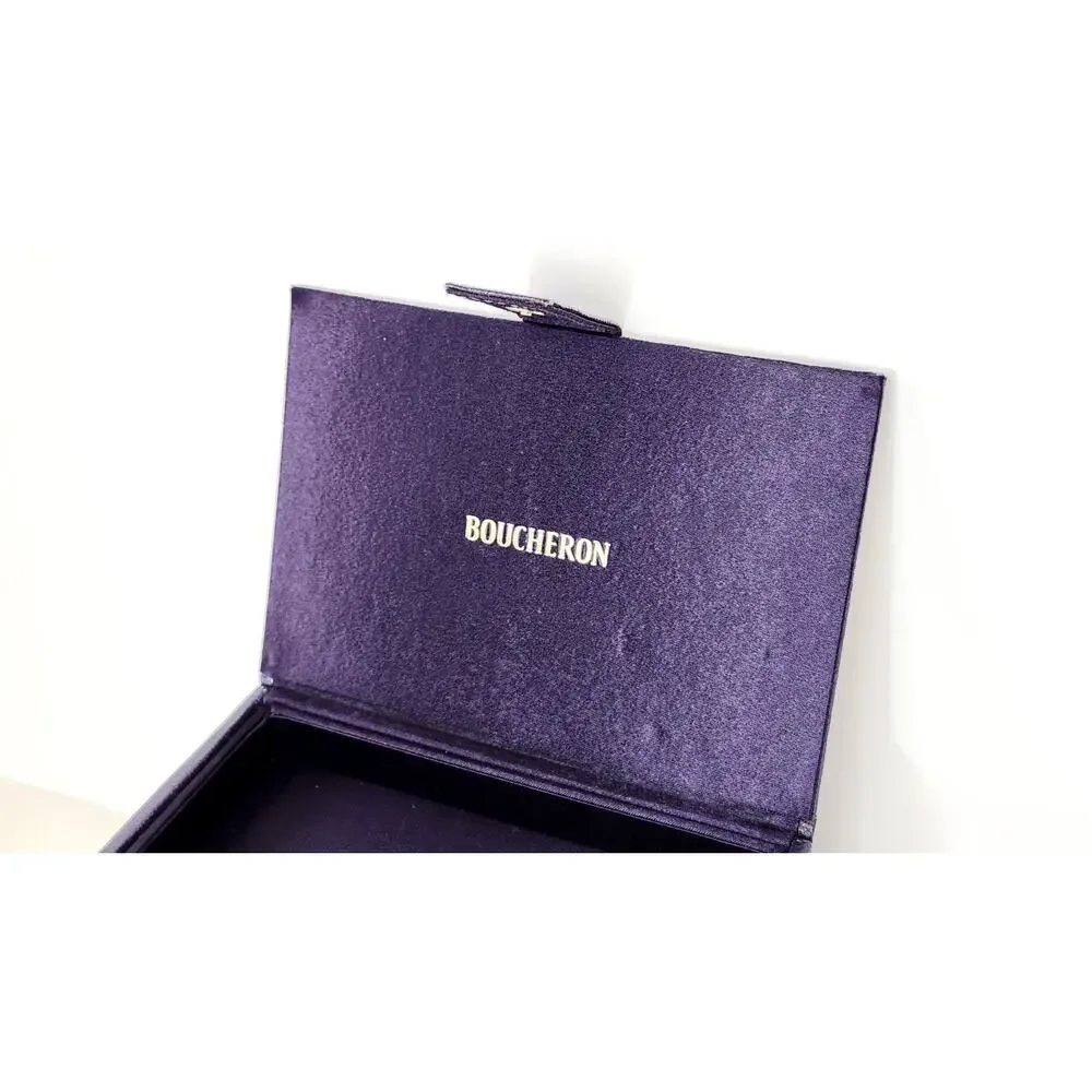 Boucheron France 3 Tier Faux Snakeskin Purple Jewelry Box 2 Drawers Luxury
